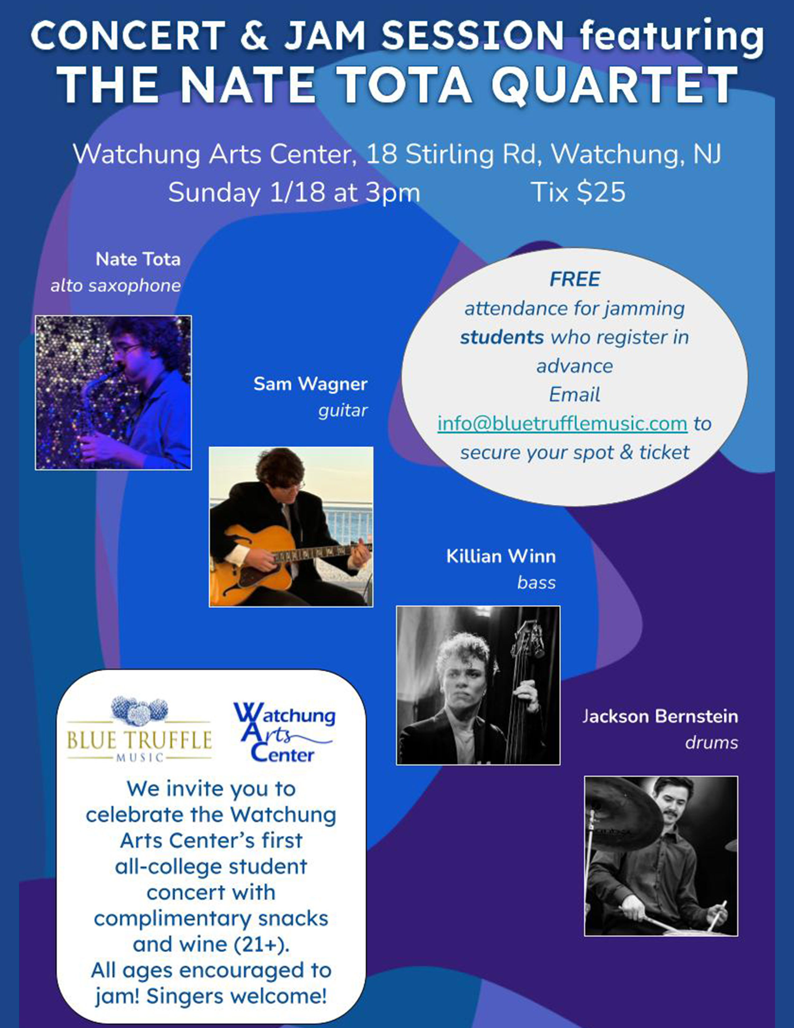  Jazz Concert and Jam Session with Nate Tota Quartet