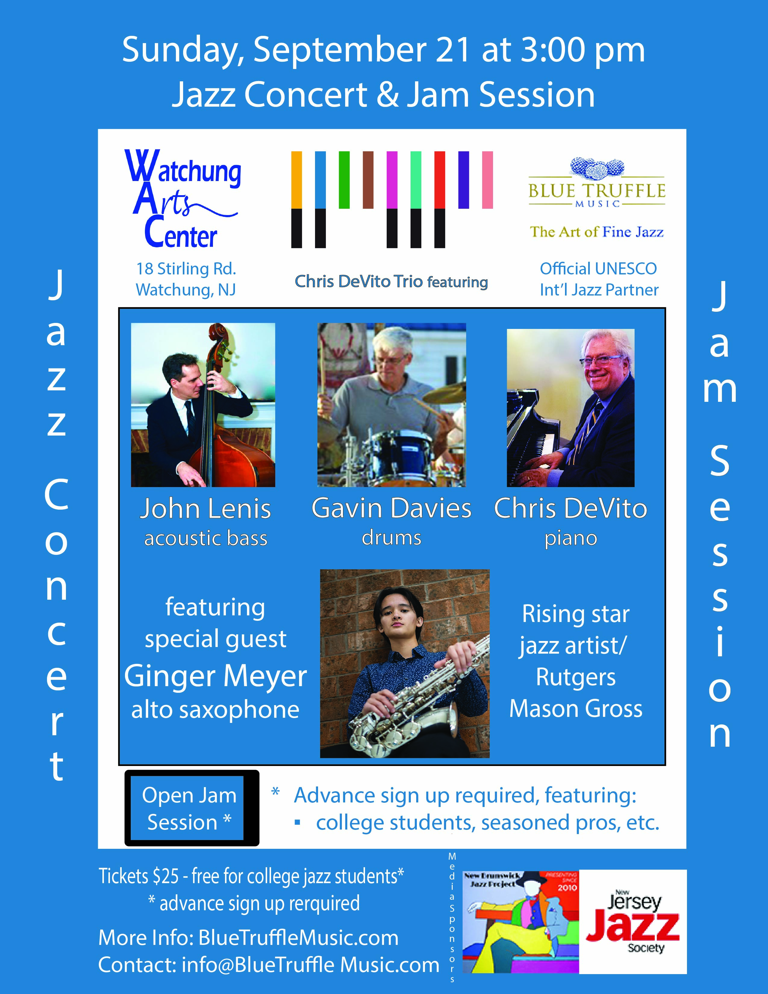 Watchung Arts Center, Sunday September 21, 2025